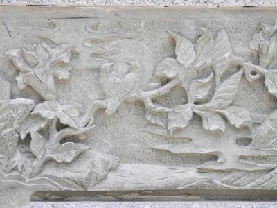 雙鳥(niǎo)石雕壁畫