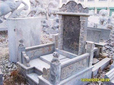 傳統山西黑石雕墓碑