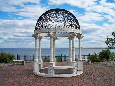 漢白玉歐式景區石雕涼亭