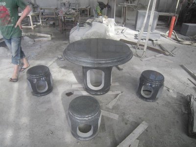 景區內仿古大理石石桌石凳