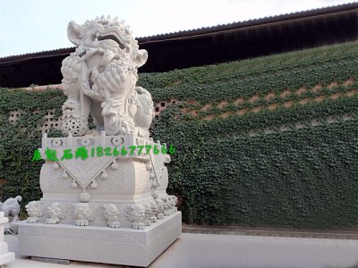 旅游區石雕獅子